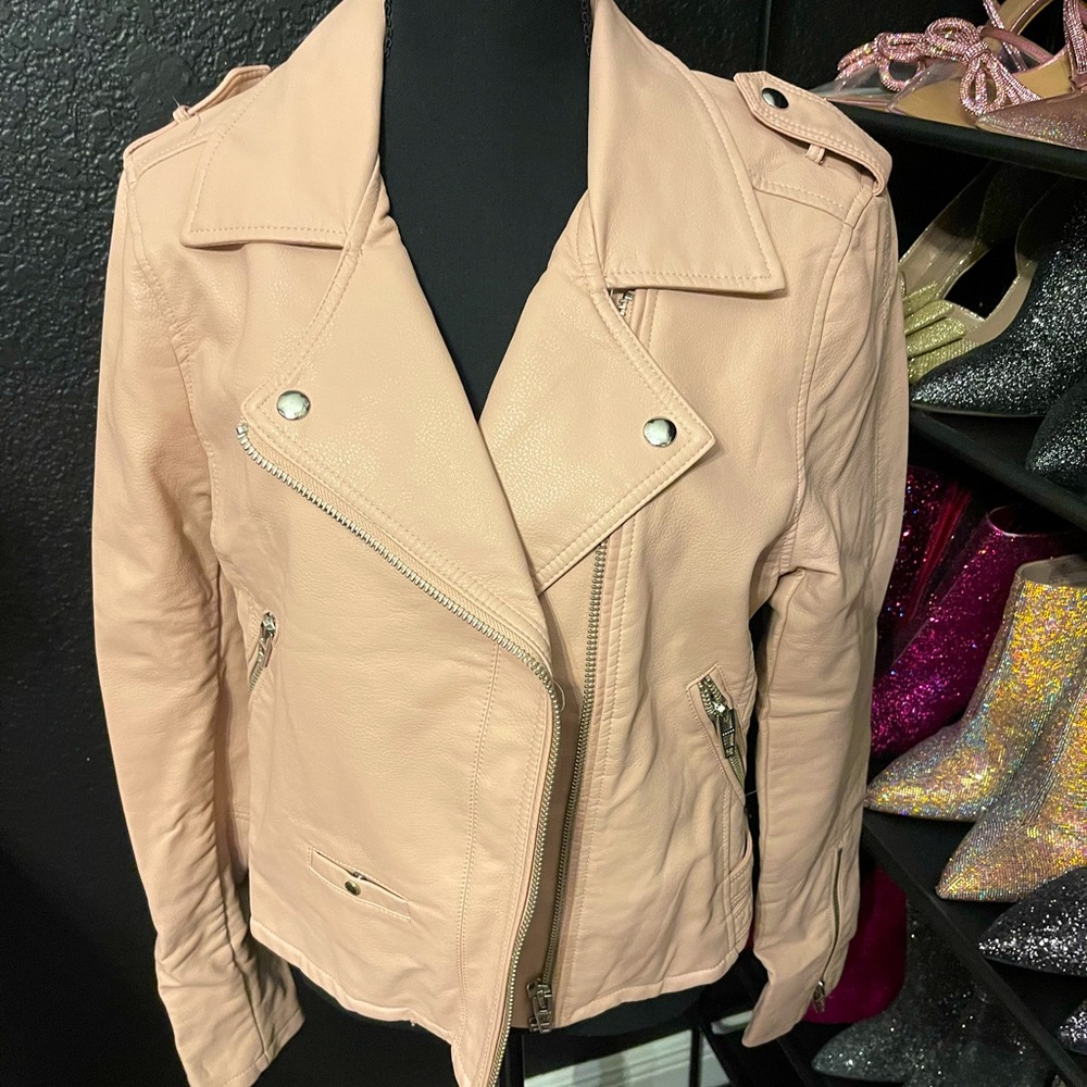 Blank NYC light pink moto jacket
